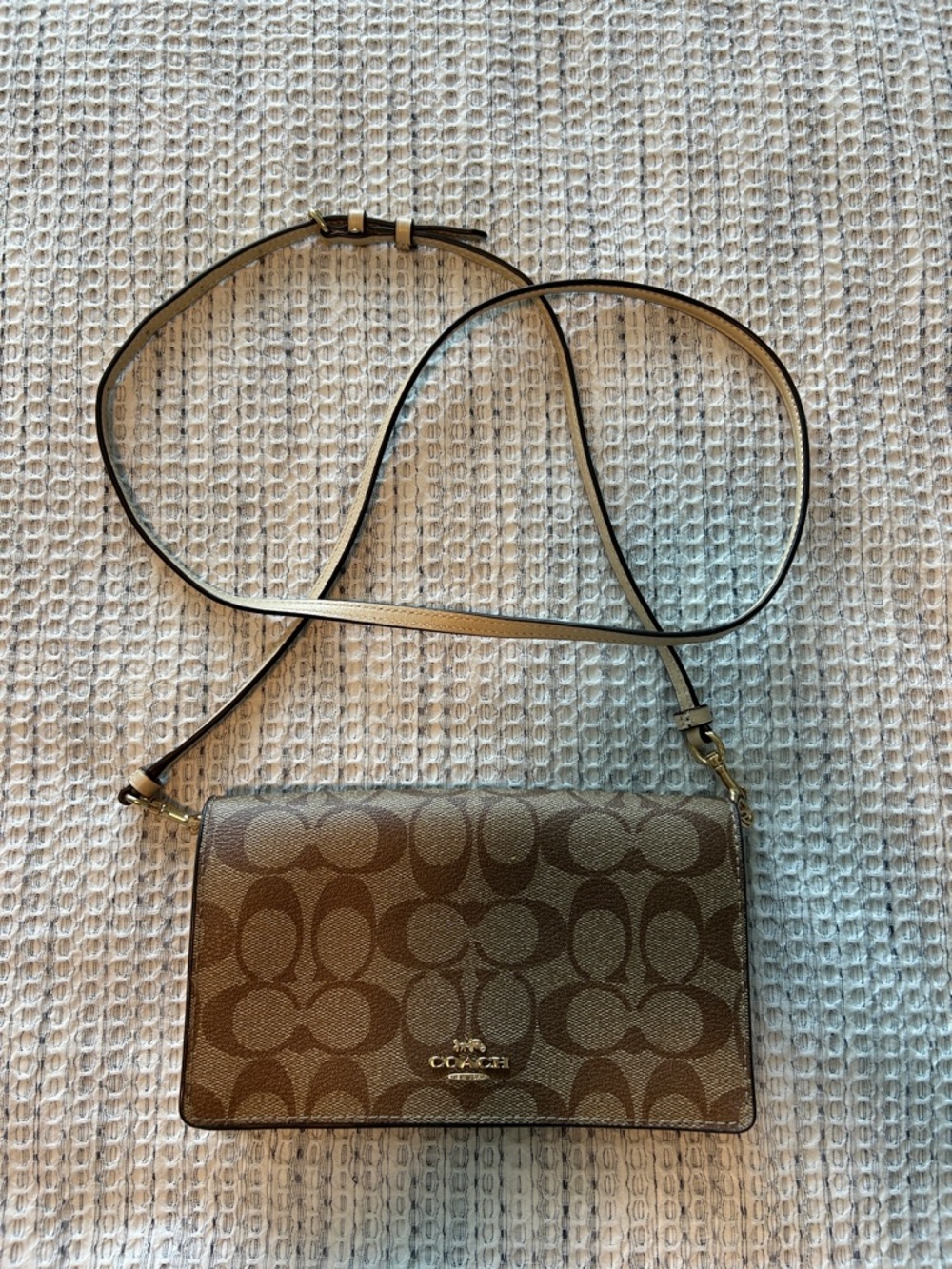 Coach Brown Signature Canvas Crossbody Bag